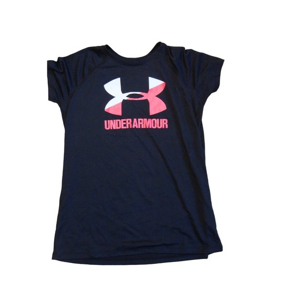 Girls Under Armour Hot Pink Black Matching Set Size Youth Large - Picture 2 of 6
